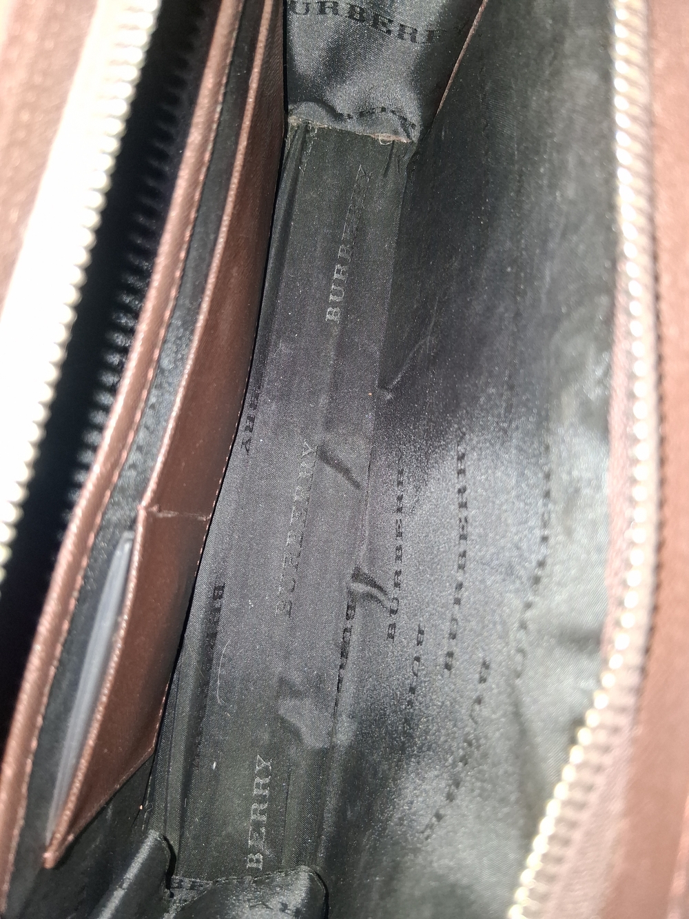 Men's Burberry Brown Leather Wristlet Clutch - Picture 3 of 7